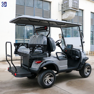 Carrito de <span class=keywords><strong>Golf</strong></span> Eléctrico de 4 Plazas, con Ruedas Todoterreno de 14 Pulgadas, Elevado, Color <span class=keywords><strong>Gris</strong></span>, de 72V, con Energía Solar, para Complejos Turísticos y Comunidades - Product Image 6