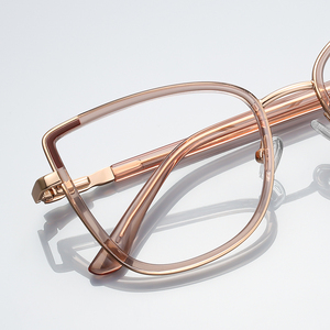 Monturas de anteojos de gafas TR90 de grosor cuadrado <span class=keywords><strong>Retro</strong></span> con monturas de gafas ópticas de templo de Metal para GRIL para mujer - Product Image 6