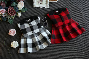 ชุดเดรสปาร์ตี้ลายตารางแขนยาวแบบคลาสสิกคุณภาพสูงสำหรับเด็กผู้หญิง 2 ชิ้น พร้อมรูปภาพประกอบ - Product Image 3