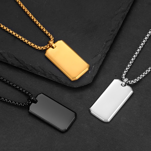 Dropshipping personalizado Punk Rock Acero inoxidable foto colgante collar enlace cadena moda cobre grabado Familia Nombre perro ID nombre - Product Image 3