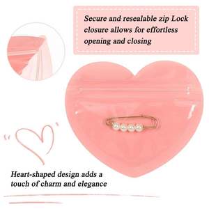 Hot Selling PVC <b>Heart</b>-shaped Jewelry Small Bag Cute love Valentine's Day Gift sealed Bag Self Sealing Bag Factory Direct - Product Image 6