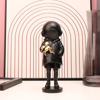 Statue décorative créative en résine de plongeur enfant avec pieuvre, style européen de luxe léger