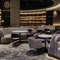 Banc de stand en velours en forme de L pour hôtel haut de gamme siège rond en marbre café cafétéria Restaurant table et chaise ensemble de meubles