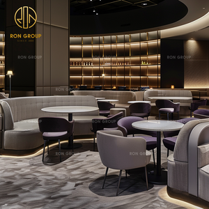 Hotel di fascia alta a forma di ll <span class=keywords><strong>panca</strong></span> in velluto <span class=keywords><strong>con</strong></span> posti a sedere in marmo caffetteria bar ristorante <span class=keywords><strong>tavolo</strong></span> e sedia Set di mobili - Product Image 5