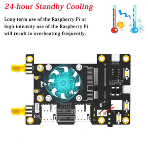 Carte adaptateur PCIE réseau LTE Raspberry Pi 3 Gram avec ventilateur LED à changement de couleur et base de montage Stock Base Hat pour Raspberry Pi 3 Gram - Product Image 6