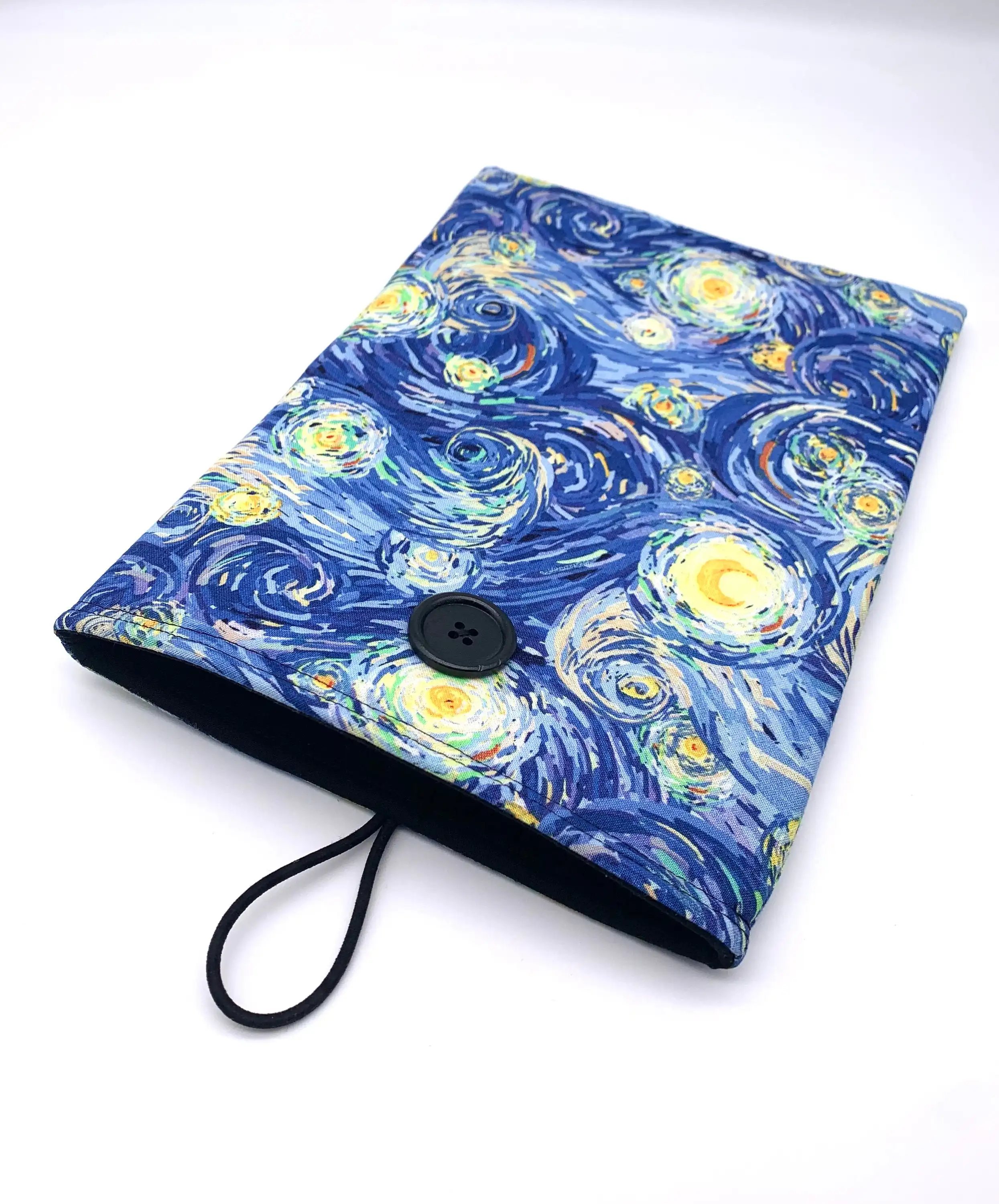 latest design kindle sleeve custom book pocket button book cover exquisite print blue paperback book sleeve