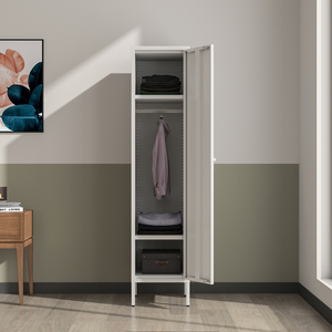 Armoire de rangement en acier à une porte, nouveau design pour chambre à coucher, structure assemblée avec serrure à clé - Product Image 2