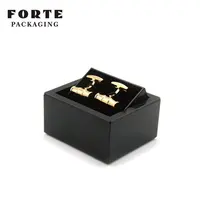 Forte Custom Black Paper Cufflinks Packaging Storage Gift Box