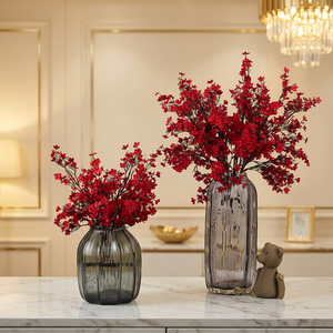 Guirnalda de Flores Artificiales de Seda Hechas a Mano en Blanco y Rojo para Halloween, Decoración de Mesa y Pared - Product Image 1