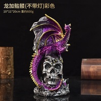 Statues de dragons en résine polymère de Game of Thrones, sculpture LED, figurine de crâne, décoration, autres bougeoirs