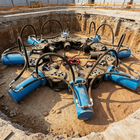 Démonte-pieux robuste multi-coupelles pour le nivellement des pieux en béton dans les travaux de construction