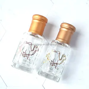 Wholesale Arabic Fancy Attar Oil Tola Glass Bottle For Oud Oil And Perfume With Glass Stick 3ml 6ml