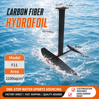 Ensemble d'hydrofoils entièrement en fibre de carbone, aile hydrofoil non motorisée pour planche de SUP et de kitesurf, logo personnalisé disponible, hydrofoil pour sports nautiques