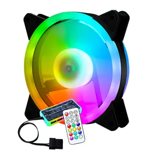 High Performance CPU 12V DC Air Cooling Fan Computer 120mm LED RGB Fan With Remote Controller Set For Ventiladores Gamer