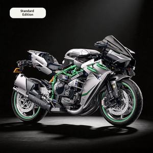 Compatible con Bloques de Construcción de Motocicletas, Juguete de Ensamblaje para Niños, Modelo de Auto de Carreras Estático Kawasaki, Bloques de Plástico con Transmisión - Product Image 1