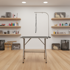 Estación de peluquería canina plegable DB Wholesale de 36x24 pulgadas de acero inoxidable con abrazadera para el cuidado de mascotas - Product Image 2