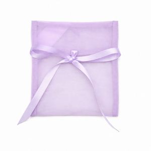 Custom Organza Flip-Top Pouch with <b>Ribbon</b> Tie for <b>Wedding</b> Party Favors Jewelry Small Gift Packaging - Product Image 2