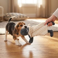Fournisseur de jouets pour chiens en peluche durables avec logo personnalisé en gros, jouet de luxe pour animaux de compagnie