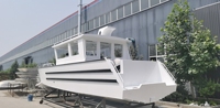 Nouveau bateau de travail et chaland de débarquement en aluminium de 25 pieds avec moteur hors-bord, capacité de transport de voitures et poste de pilotage