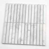 Carreaux muraux en mosaïque de marbre Convex Kit Kat pour la décoration intérieure, crédence, revêtement de façade, ambiance minimaliste, style moderne et serein