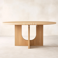 Table à manger classique moderne Sigma, en bois naturel, taille personnalisée, apporte une chaleur organique à votre espace repas