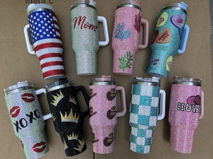 Vasos de diamantes de imitación de Mardi Gras Bling de acero inoxidable de 40oz, tazas de diamantes de imitación de Carnaval Mambo personalizadas para regalos de vacaciones - Product Image 6