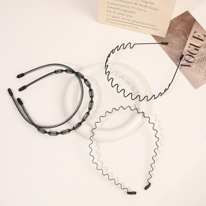 Diademas Deportivas Elásticas Simples de Metal Negro Jynbows al por Mayor, Decoración Ondulada de Moda Unisex para Hombres y Mujeres - Product Image 3