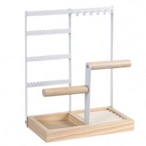 Multifunctional Detachable Wooden Bottom Jewelry Rack Earrings <b>Necklaces</b> <b>Rings</b> Bracelets Watches Women's Accessory Storage Brand - Product Image 2