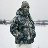 Veste d'hiver pour homme à capuche, imprimé camouflage, coupe ample, style streetwear, coupe-vent, épaisse, pour l'extérieur