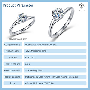 0. 8 CTW S925 Sterling Silber Runder Brillantschliff Moissanit Solitär-Ring 4-Krappen Gedrehter Band-Verlobungsring für Damen - Product Image 2