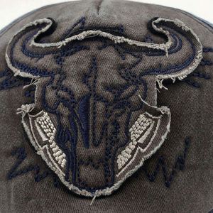 Gorra de béisbol vintage al por mayor, unisex, con logo personalizado en relieve, parches desgastados, estilo papá, de 6 paneles, común - Product Image 6