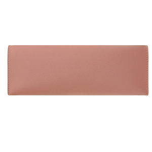 Estuche para gafas de cuero rosa, estilo femenino, organizador de gafas minimalista estilo Muji, bolsa plegable con botón a presión para estudiantes. - Product Image 3