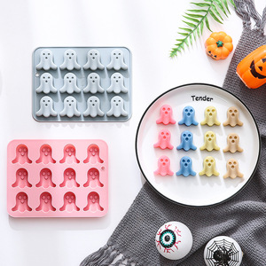 Moldes de Silicona para Pasteles con Diseño de Fantasmas, Reutilizables, de Grado Alimenticio, Lindos Moldes Magnéticos de Silicona para Chocolate, Dulces y Hielo - Product Image 2