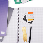 Carnet A5 à pages quadrillées, couverture personnalisable, logo et mise en page des pages adaptables, pour étudiants, bureau, brouillons, enregistrements et écriture