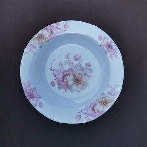 Assiette de Dîner Ronde en Mélaminé Élégante et Abordable de 20 cm, Motif Fleur Rouge, Plat en Plastique pour Soupe Chaude de Restaurant - Product Image 3