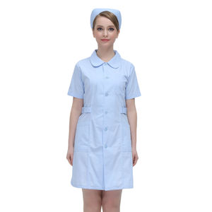 Bata de laboratorio de enfermería Tela tejida ecológica Conjuntos elásticos de alta calidad Manga médica unisex Diseño de cuello en V Hospital Enfermera Doctor - Product Image 4
