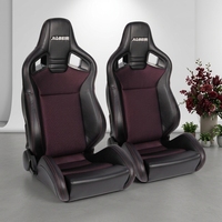 Asientos Deportivos Universales de Cuero PVC JBR1039RM en Negro, Rojo y Azul para Autos de Carreras