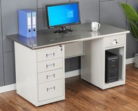 Bureaux de direction modernes convertibles en métal écologique avec serrures de tiroirs, certifiés ISO9001, garantie de 3 ans, gris