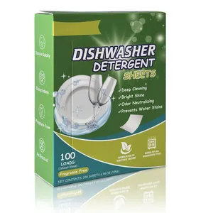 Tabletas de detergente para lavavajillas sin líquido de limpieza profunda personalizadas de fábrica Hojas de detergente para lavavajillas a base de plantas ecológicas
