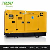 Générateur silencieux 110 kW 138 kVA de l'usine OEM de Guangzhou, moteur 6BTAA5.9-G2, 50 Hz, triphasé, générateurs de secours pour usine