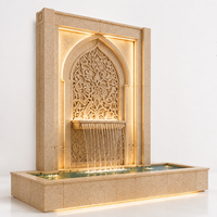 Fontaine murale en pierre naturelle Salsabil Royal, élément aquatique architectural islamique du Moyen-Orient pour cour et hôtel de luxe