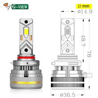 Bombillas LED Para Coche 9005 9006 H8 H11, Faros Automáticos H7 de Luz Alta y Baja Blanca, Focos LED H1 Para Coche, Chip 3570 Súper Brillante H4