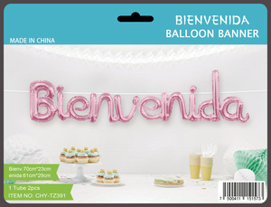 Escritura combinada en español, Bienvenido a casa a <span class=keywords><strong>la</strong></span> <span class=keywords><strong>fiesta</strong></span>, Globo Mylar, globo de bienvenida, decoración de <span class=keywords><strong>fiesta</strong></span> en casa para bebés - Product Image 5