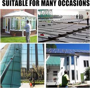 <span class=keywords><strong>Brosse</strong></span> à panneaux solaires avec <span class=keywords><strong>brosse</strong></span> <span class=keywords><strong>de</strong></span> <span class=keywords><strong>lavage</strong></span> portable à flux d'eau à long manche - Product Image 4