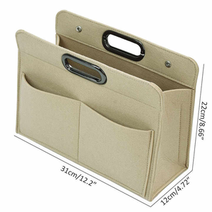 Bolsa de cosméticos de fieltro, bolsa de viaje multicompartimento con cremallera para mamá, bolsa de almacenamiento de cosméticos multifuncional, bolsa de forro interior de fieltro - Product Image 3