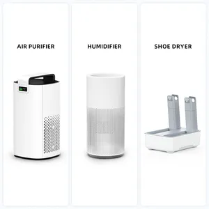 JNUO Air Quality Monitoring Night Light Remove Smoke Pollen H13 HEPA Office Home Air Purifier