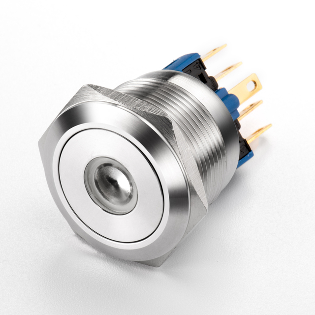 25mm 1NO1NC Waterproof 12V 1NO Latching Push Button Switches for Industrial Use