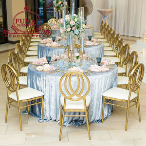 เก้าอี้สแตนเลสสำหรับงานแต่งงานสีทองซ้อนได้ทนทานทันสมัยหรูหราสำหรับกิจกรรมกลางแจ้งห้องนั่งเล่นและวิลล่า - Product Image 1