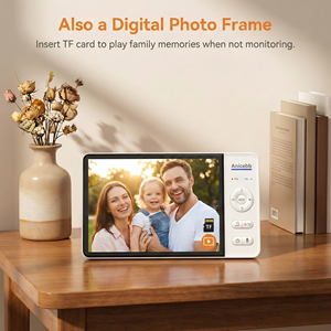 Anicebb Videocamera per Bambini con Allarme Pianto, Schermo da 7 Pollici 2.4GHz, Visione Notturna, Rotazione Orizzontale e Verticale, Audio Bidirezionale, Rilevamento Movimento, Funzione Allattamento - Product Image 5