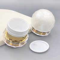 Bocaux cosmétiques en acrylique PP double couche blanc nacré haut de gamme de 30g et 50g avec couvercle à vis pour crème visage – Emballage